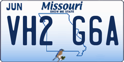MO license plate VH2G6A