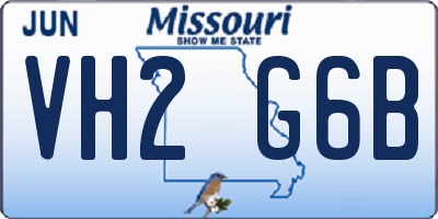 MO license plate VH2G6B