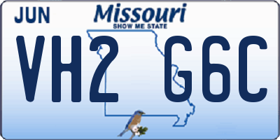 MO license plate VH2G6C