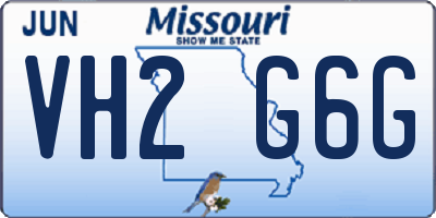 MO license plate VH2G6G