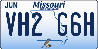 MO license plate VH2G6H