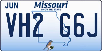 MO license plate VH2G6J