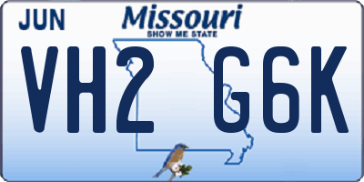 MO license plate VH2G6K
