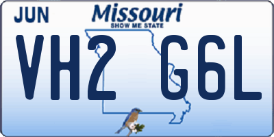 MO license plate VH2G6L