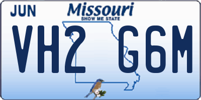 MO license plate VH2G6M