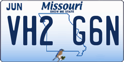 MO license plate VH2G6N