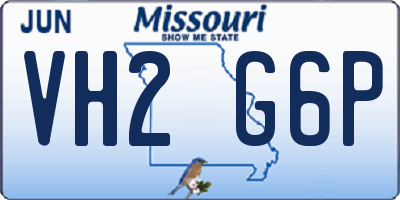 MO license plate VH2G6P