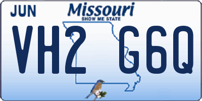 MO license plate VH2G6Q