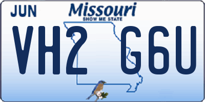 MO license plate VH2G6U