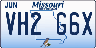 MO license plate VH2G6X