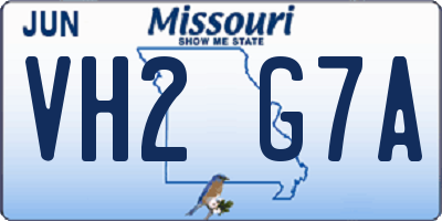 MO license plate VH2G7A