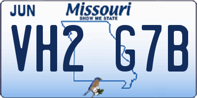 MO license plate VH2G7B
