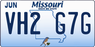 MO license plate VH2G7G