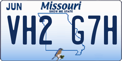 MO license plate VH2G7H