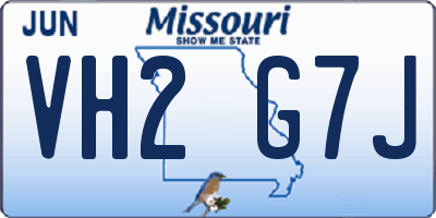 MO license plate VH2G7J