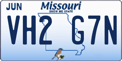 MO license plate VH2G7N