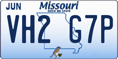 MO license plate VH2G7P