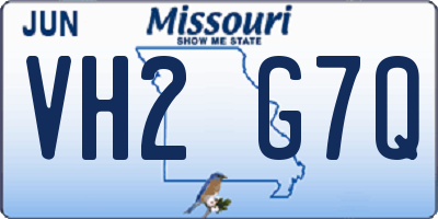 MO license plate VH2G7Q