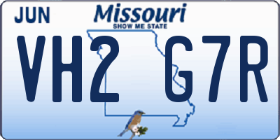 MO license plate VH2G7R