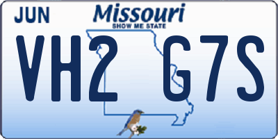 MO license plate VH2G7S