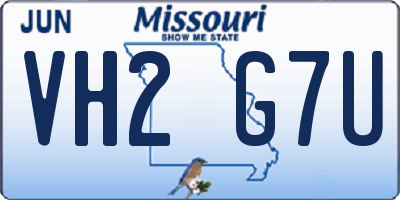 MO license plate VH2G7U