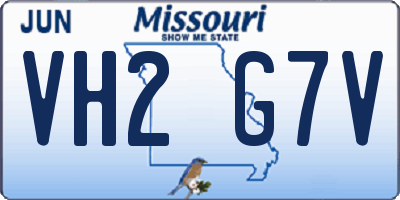 MO license plate VH2G7V
