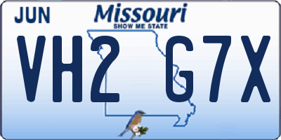 MO license plate VH2G7X