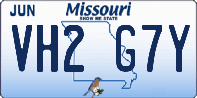MO license plate VH2G7Y