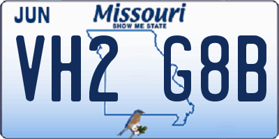 MO license plate VH2G8B