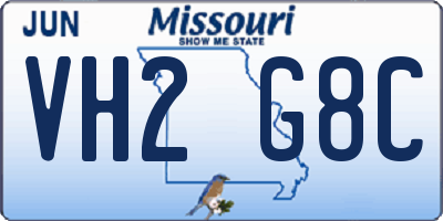 MO license plate VH2G8C