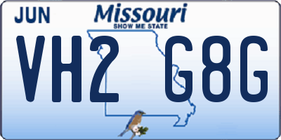 MO license plate VH2G8G