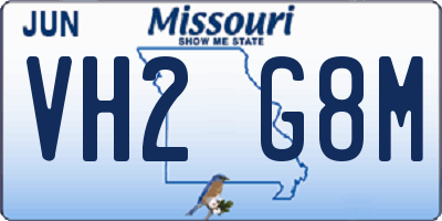 MO license plate VH2G8M