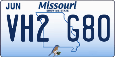MO license plate VH2G8O