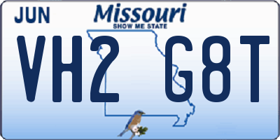 MO license plate VH2G8T