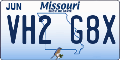 MO license plate VH2G8X