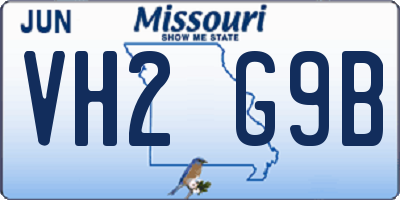 MO license plate VH2G9B