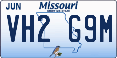 MO license plate VH2G9M