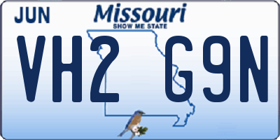 MO license plate VH2G9N