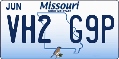 MO license plate VH2G9P