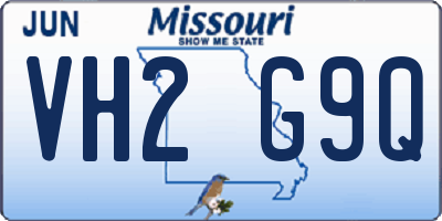 MO license plate VH2G9Q