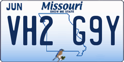 MO license plate VH2G9Y