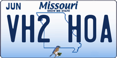 MO license plate VH2H0A