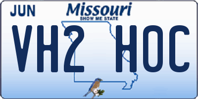MO license plate VH2H0C