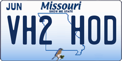 MO license plate VH2H0D