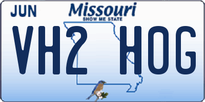 MO license plate VH2H0G