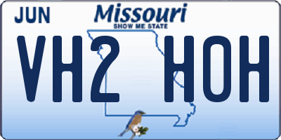 MO license plate VH2H0H