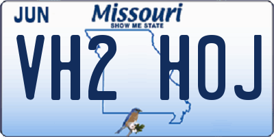 MO license plate VH2H0J