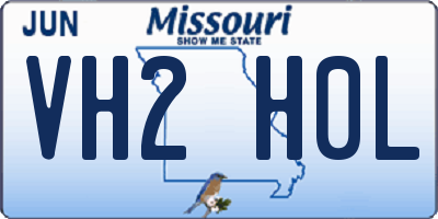 MO license plate VH2H0L