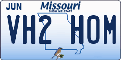 MO license plate VH2H0M