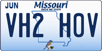 MO license plate VH2H0V